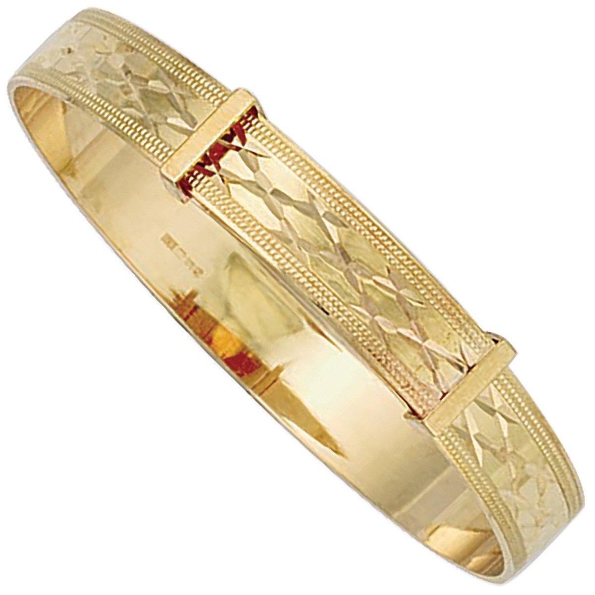 9ct Yellow Gold D/C Baby Slave Bangle – Timeless Elegance - Samuel Perry