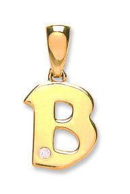 9ct Yellow Gold Diamond "B" Initial - Samuel Perry
