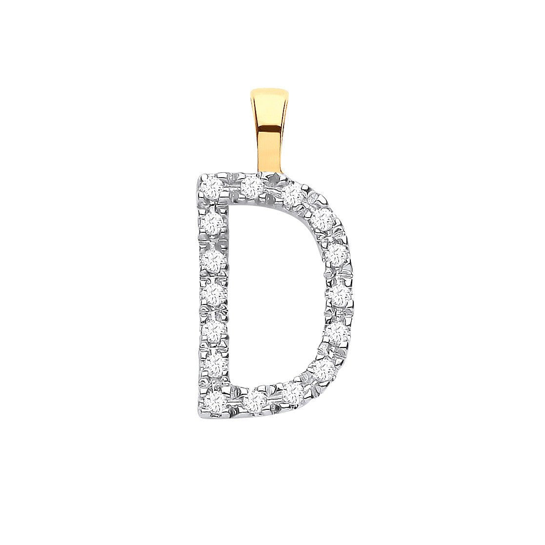 9ct Yellow Gold Diamond D Initial Pendant – A Touch of Personal Luxury - Samuel Perry