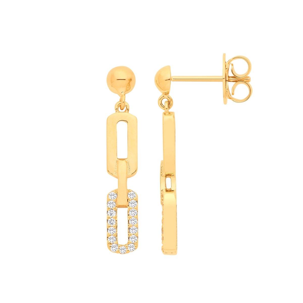 9ct Yellow Gold Diamond Drop Earrings - Samuel Perry