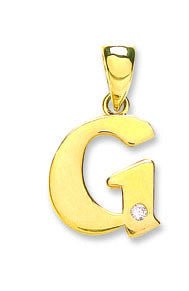 9ct Yellow Gold Diamond "G" Initial Pendant – Elegant & Timeless - Samuel Perry
