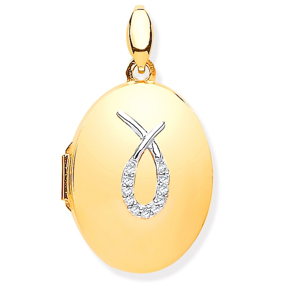 9ct Yellow Gold & Diamond Oval Locket – Elegant & Timeless - Samuel Perry