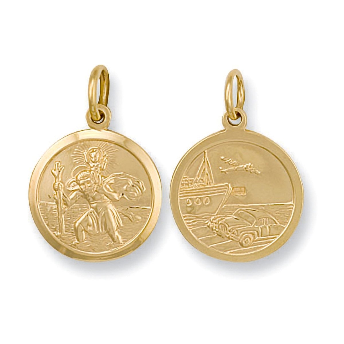 9ct Yellow Gold Double - Sided St Christopher Pendant – Classic Protection - Samuel Perry