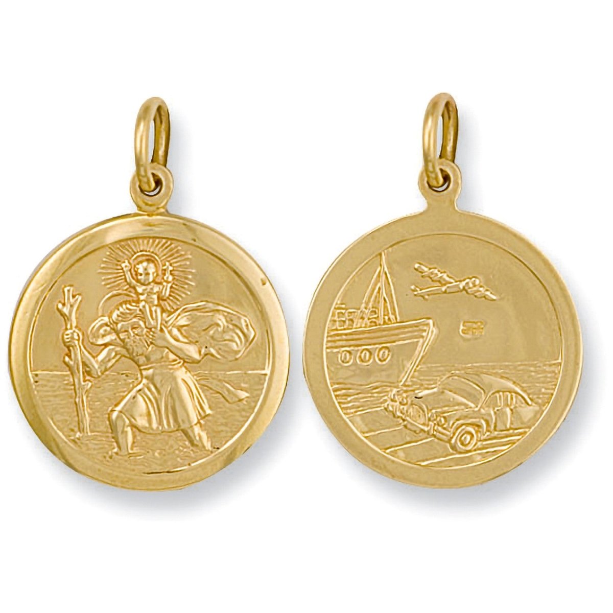 9ct Yellow Gold Double - Sided St Christopher Pendant – Symbol of Protection - Samuel Perry
