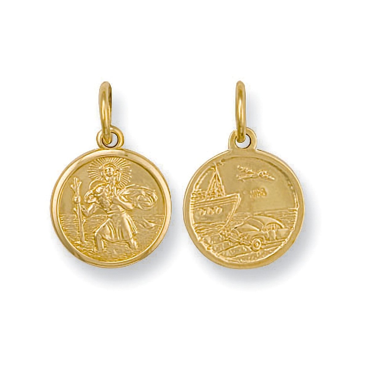 9ct Yellow Gold Double - Sided St Christopher Pendant – Timeless Protection - Samuel Perry