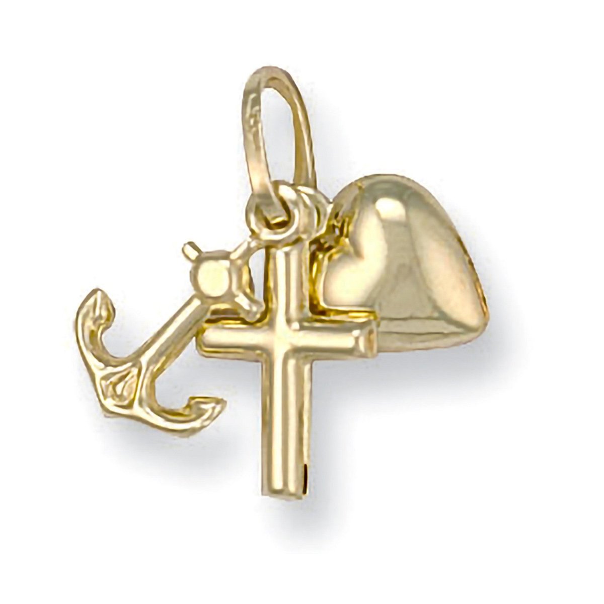 9ct Yellow Gold Faith, Hope & Charity Pendant – Symbolic & Elegant - Samuel Perry
