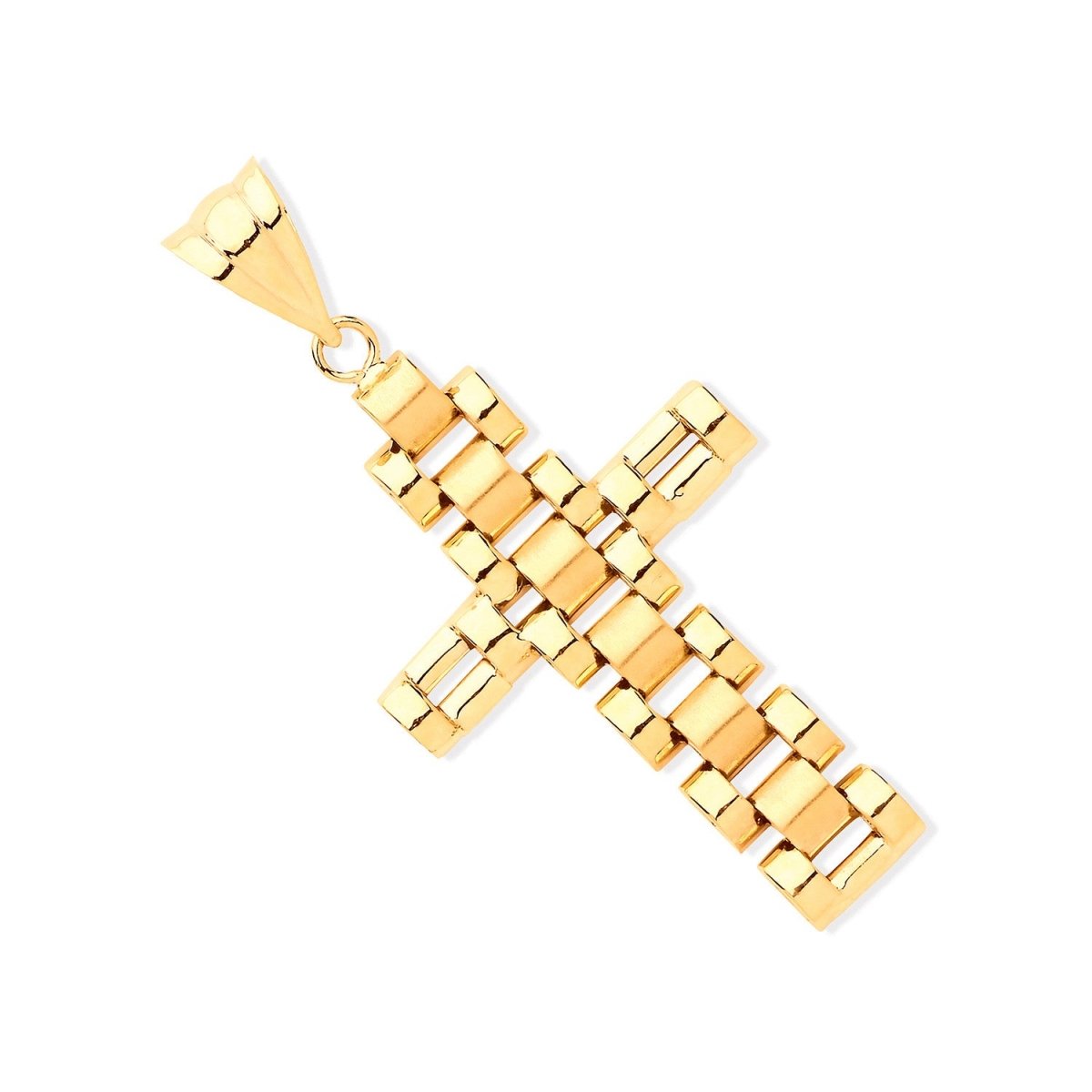 9ct Yellow Gold Fancy Link Cross – Elegant & Timeless - Samuel Perry