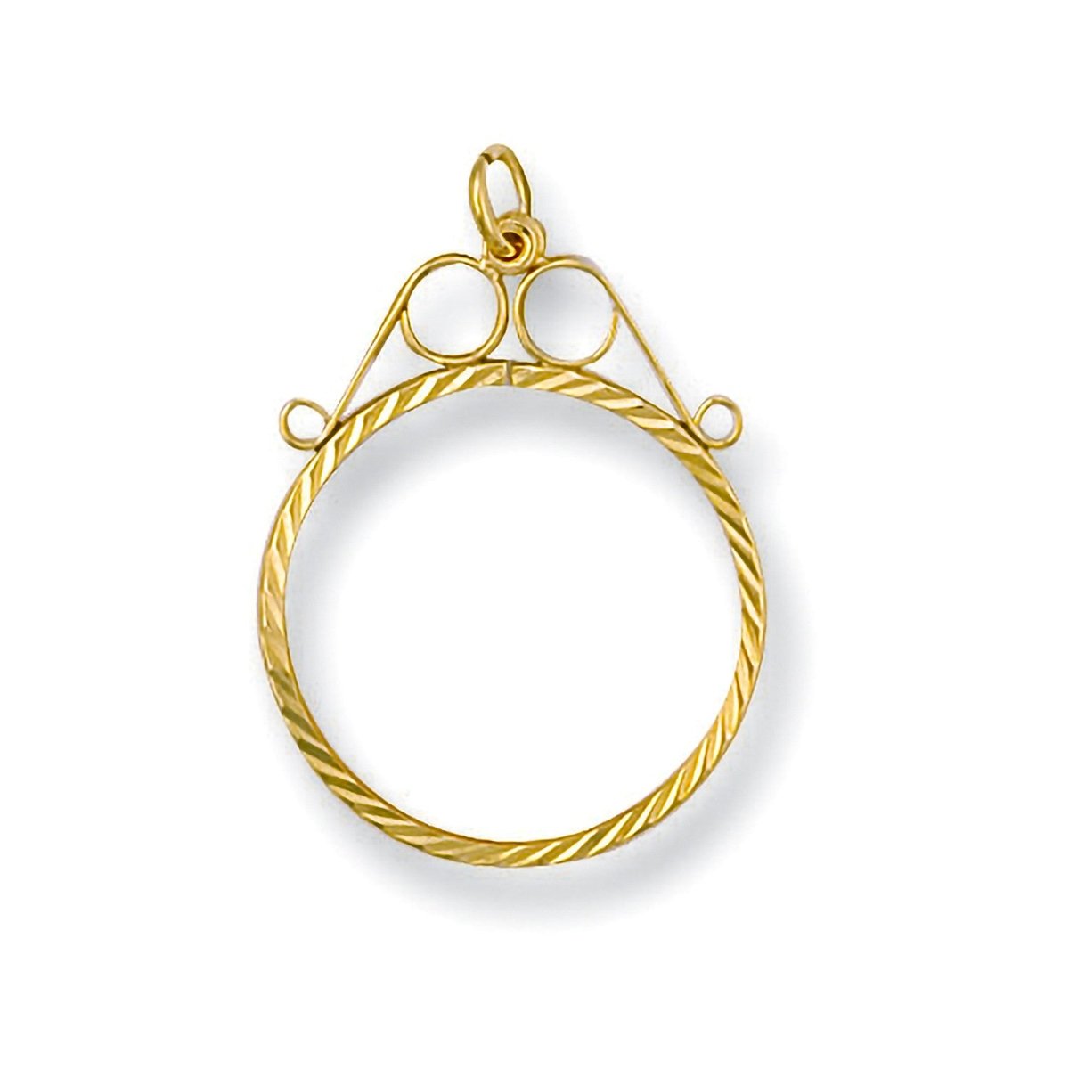 9ct Yellow Gold Half Sovereign Pendant – Elegant Scroll Top Design - Samuel Perry