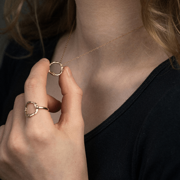 9ct Yellow Gold Halo Ring - Samuel Perry