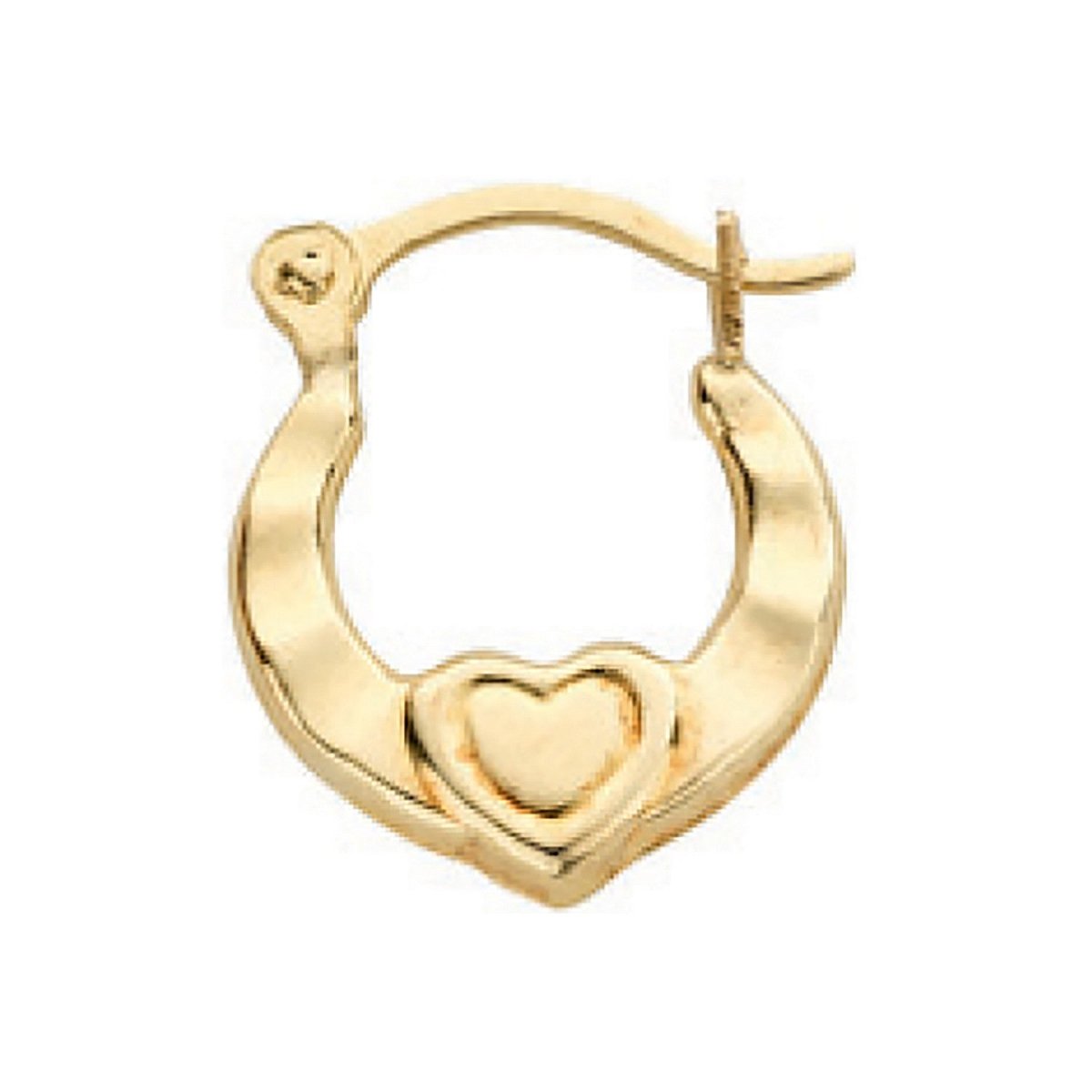 9ct Yellow Gold Heart Creole Earrings - Samuel Perry
