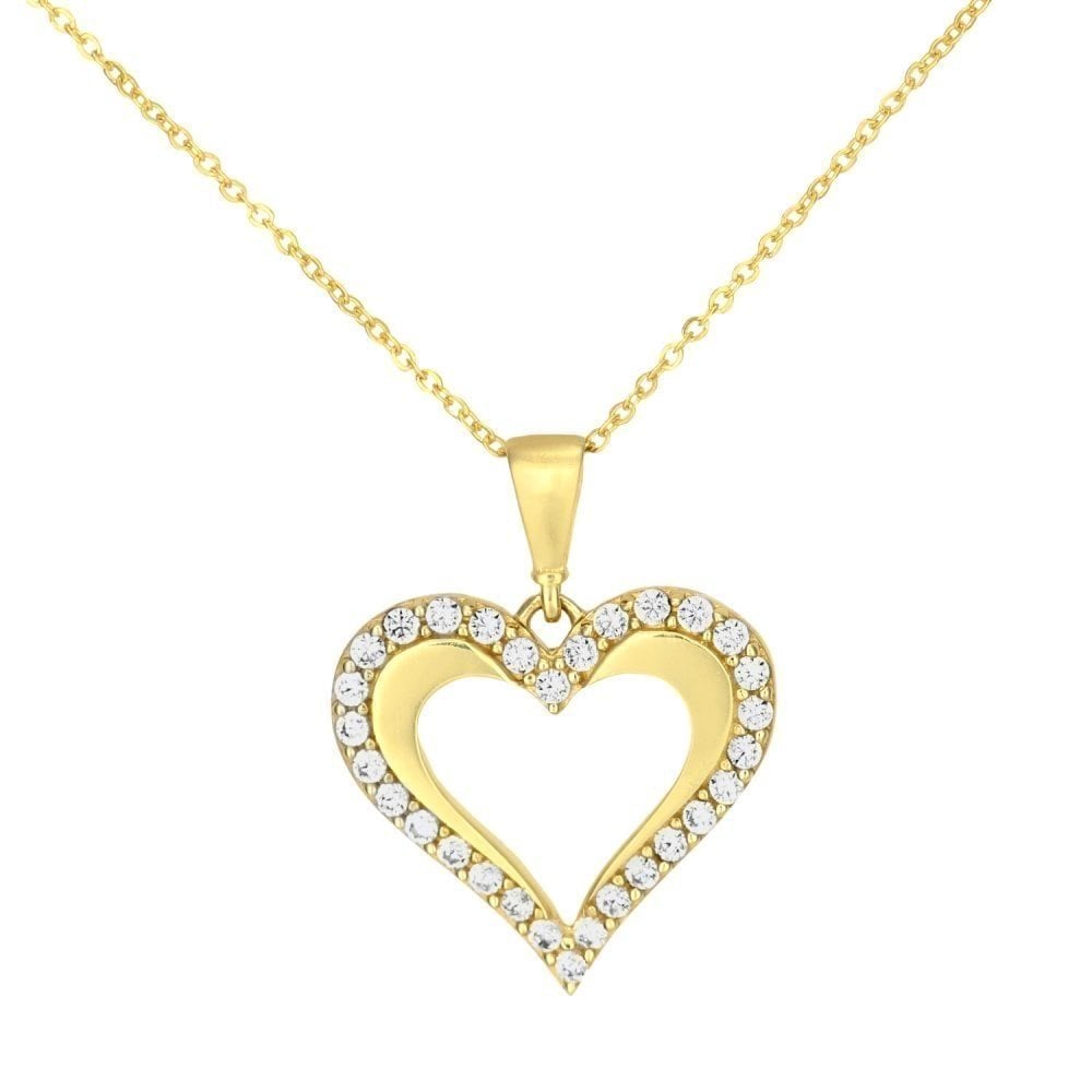 9ct Yellow Gold Heart Pendant Necklace - Samuel Perry