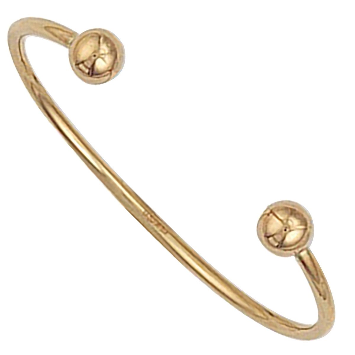 9ct Yellow Gold Hollow Baby Torque Bangle – Delicate Elegance - Samuel Perry