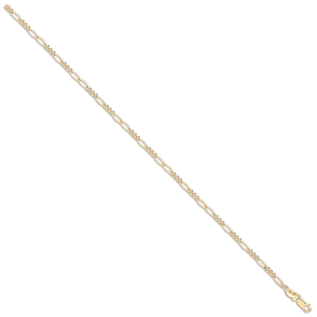 9ct Yellow Gold Hollow Figaro Anklet – Timeless Grace - Samuel Perry