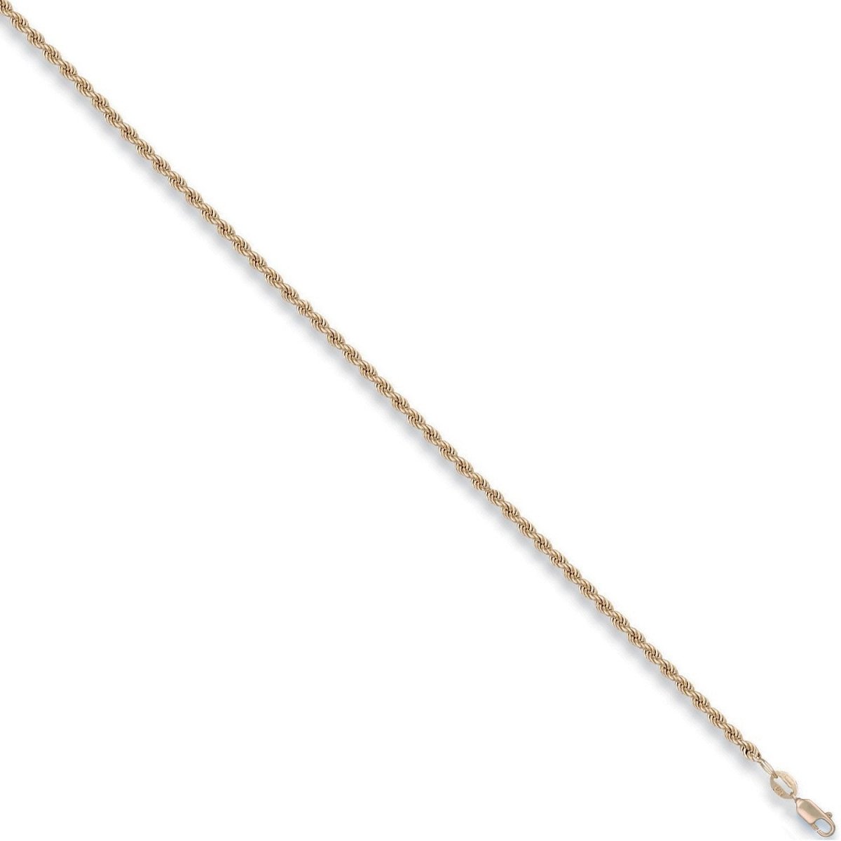 9ct Yellow Gold Hollow Rope Anklet – Refined Elegance - Samuel Perry