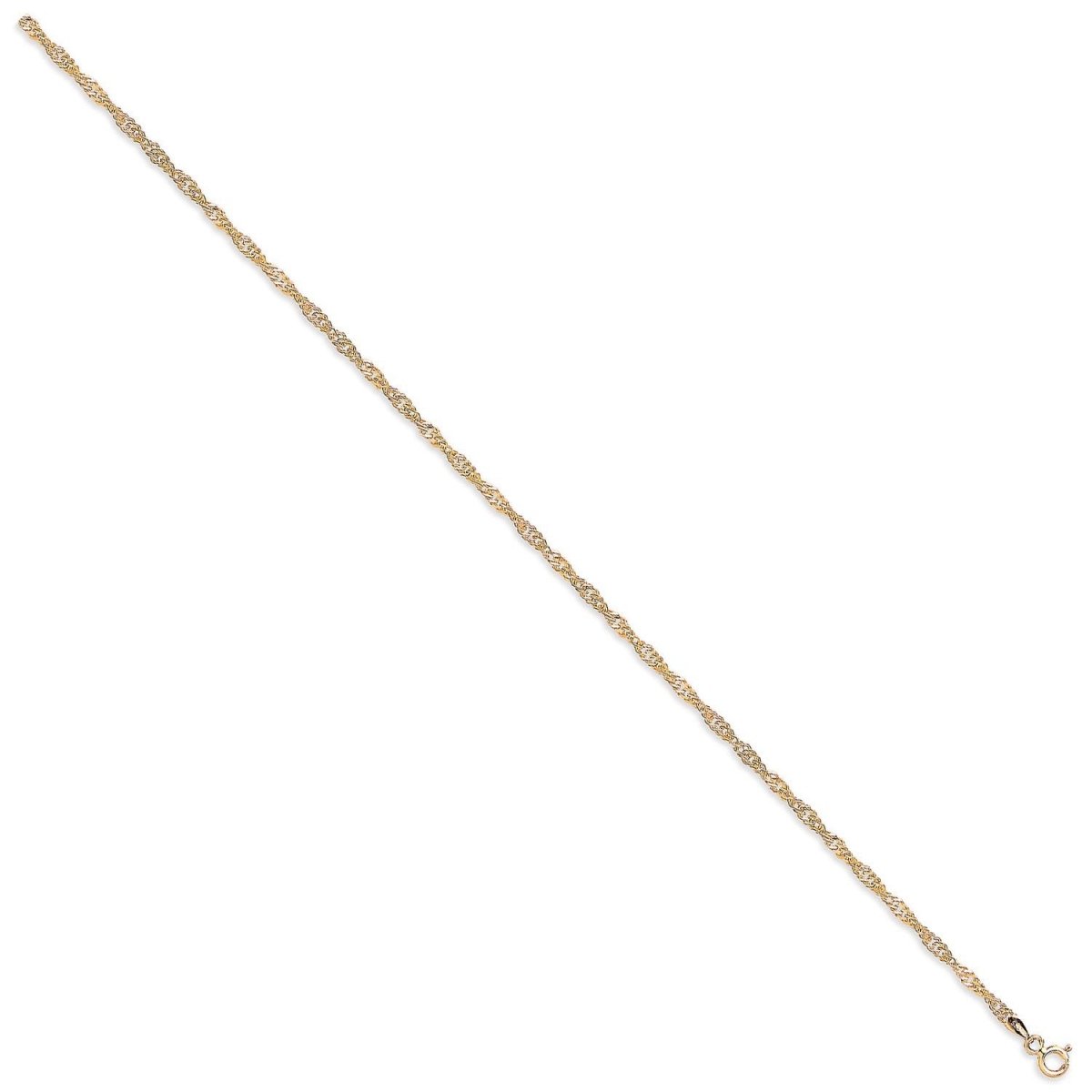 9ct Yellow Gold Hollow Singapore Anklet – Subtle Elegance - Samuel Perry