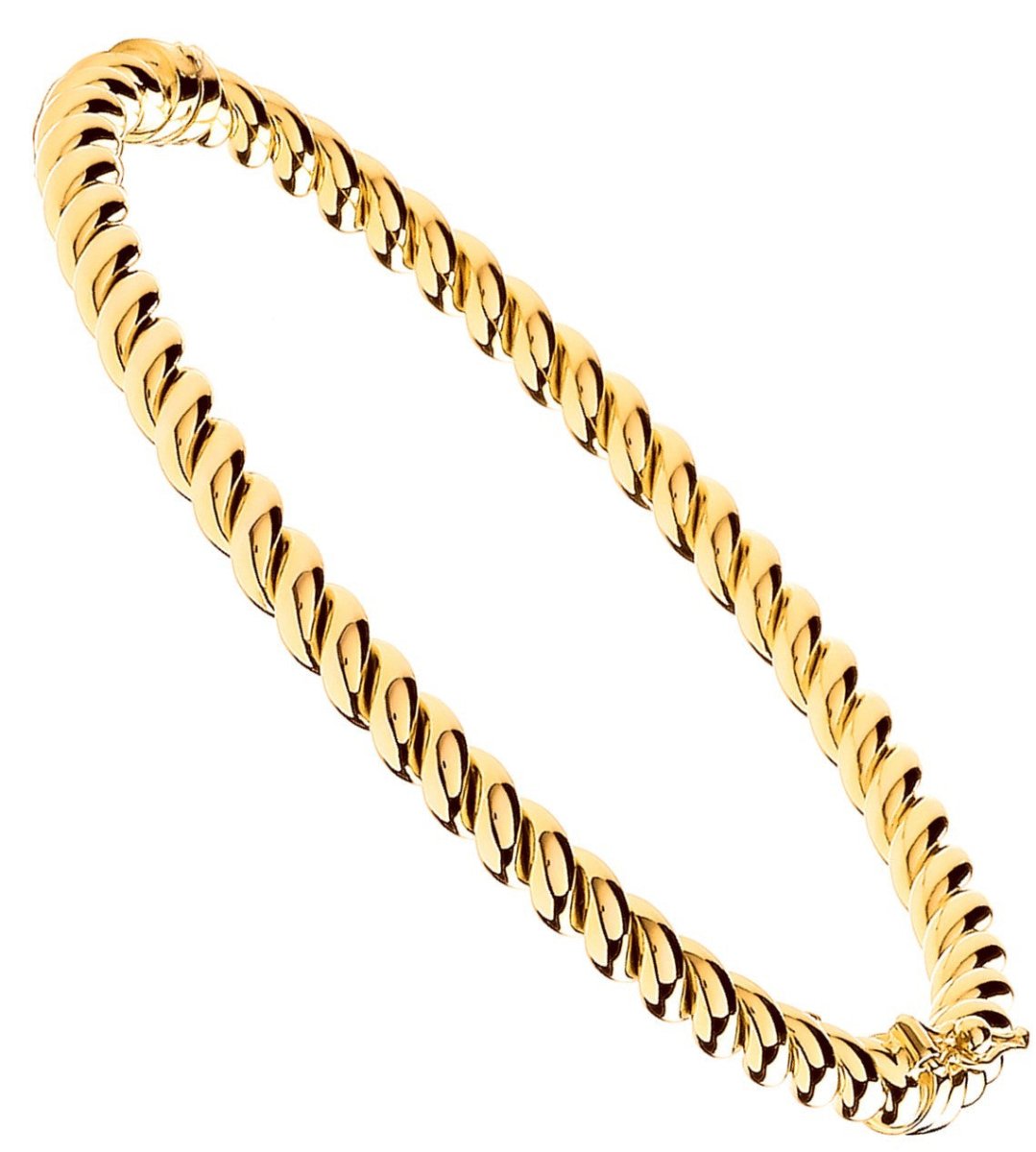 9ct Yellow Gold Hollow Twist 4.5mm Bangle – Elegant and Refined - Samuel Perry