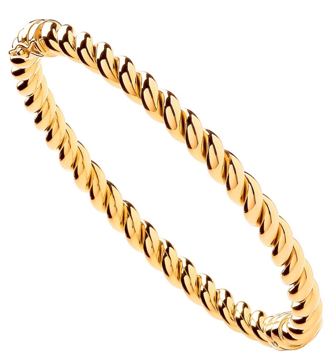 9ct Yellow Gold Hollow Twist 5.5mm Bangle – Bold and Elegant - Samuel Perry