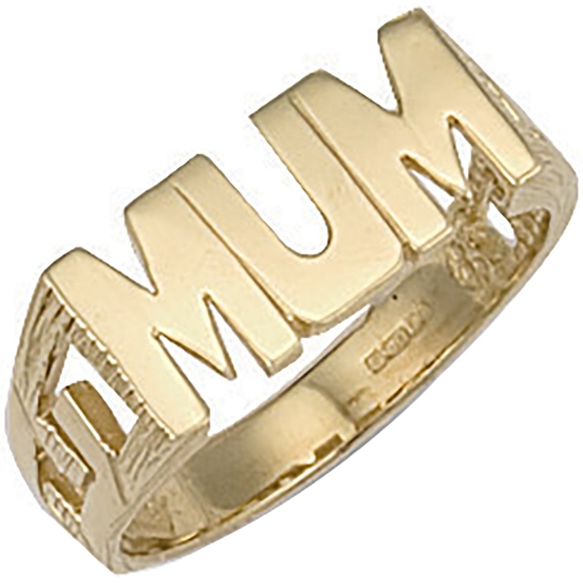 9ct Yellow Gold ID Sides Mum Ring – Timeless Elegance - Samuel Perry