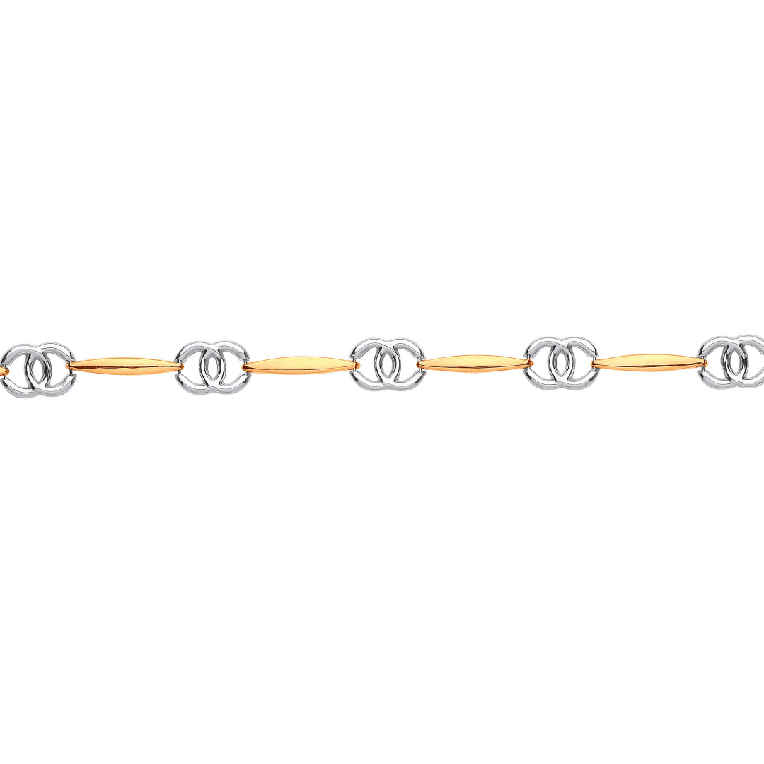 9ct Yellow Gold Interlocking Circles Bracelet - Samuel Perry