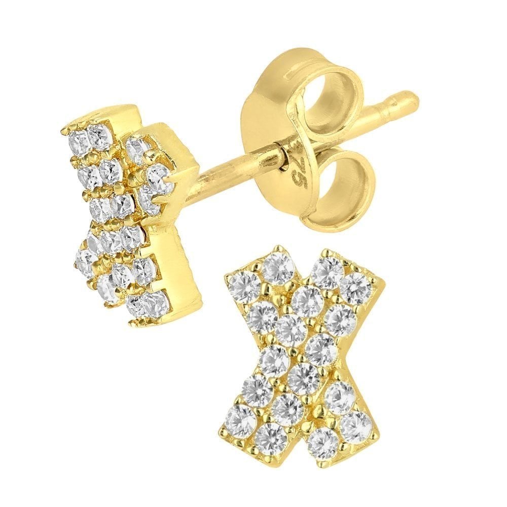 9ct Yellow Gold Kiss Stud Earrings - Samuel Perry