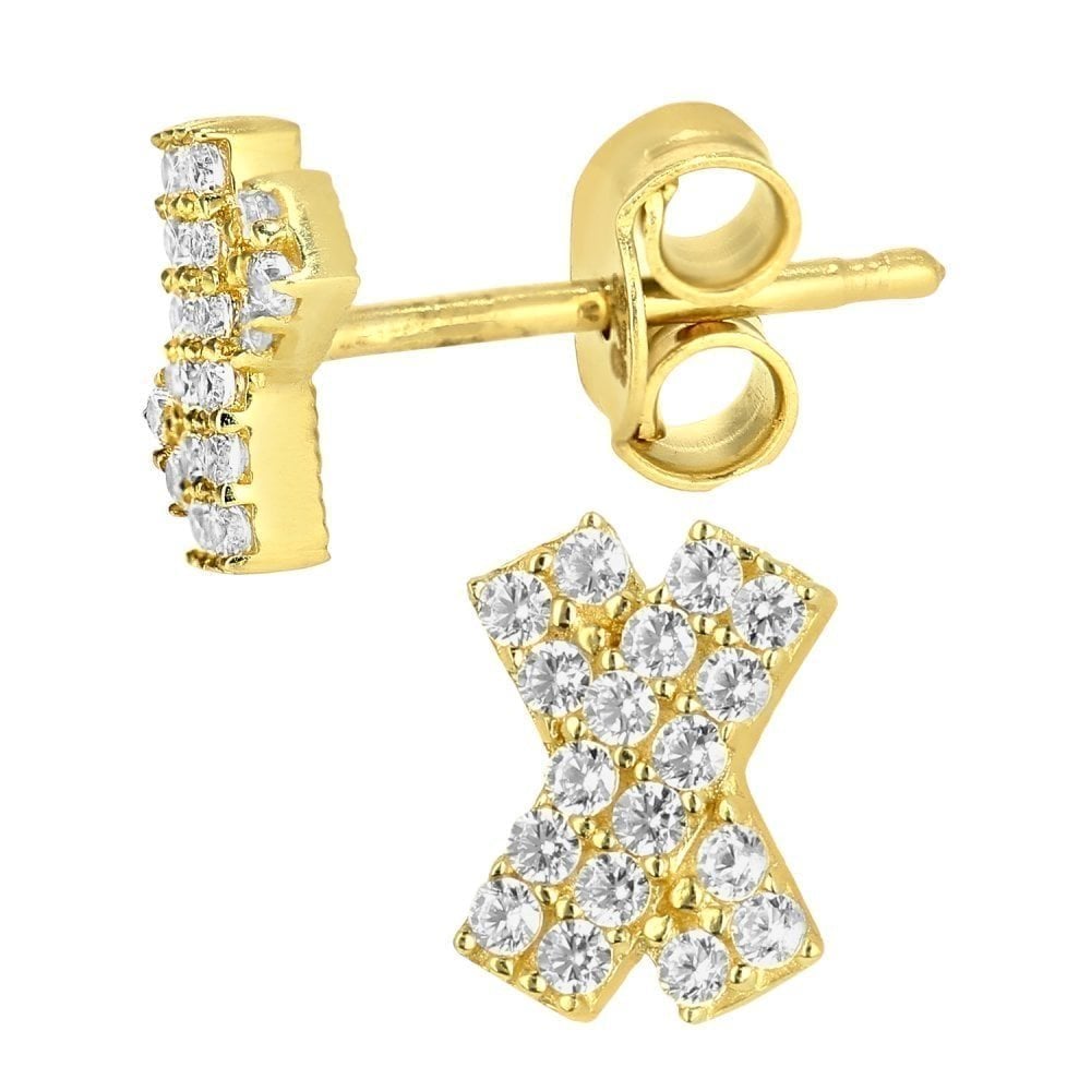 9ct Yellow Gold Kiss Stud Earrings - Samuel Perry
