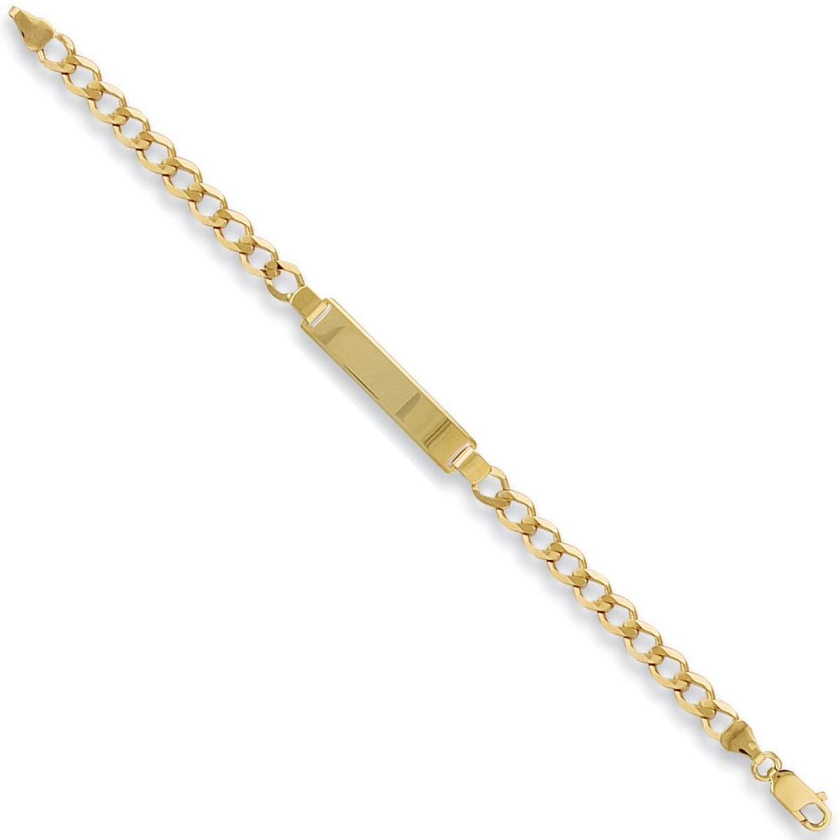 9ct Yellow Gold Ladies Curb ID Bracelet - Samuel Perry