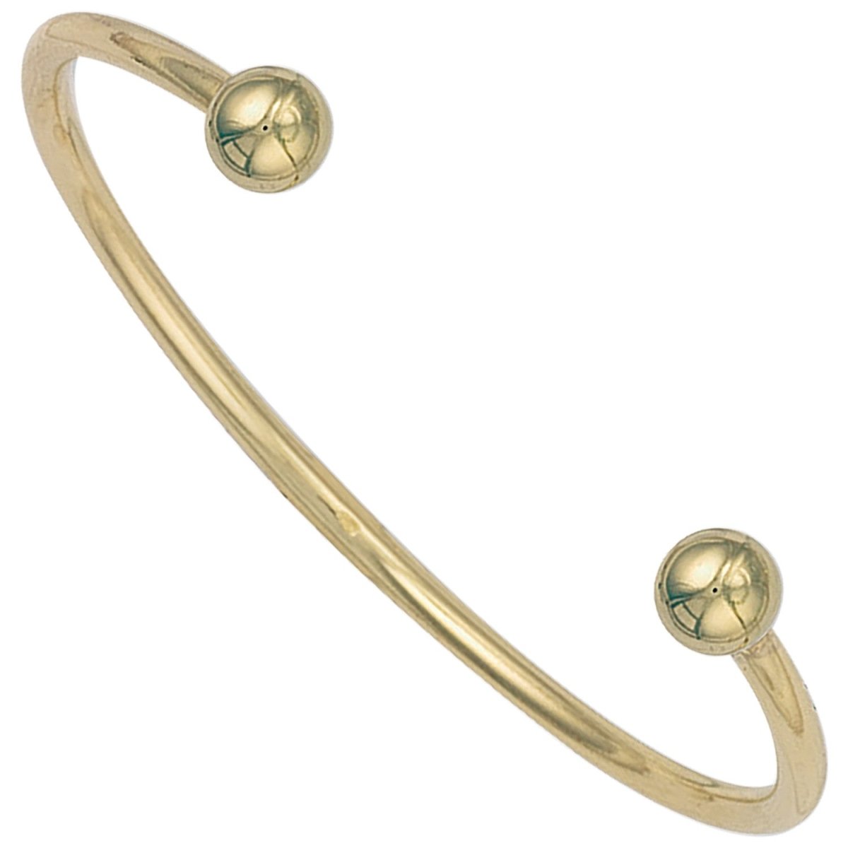 9ct Yellow Gold Ladies/Gents 3mm Solid Torque Bangle - Samuel Perry