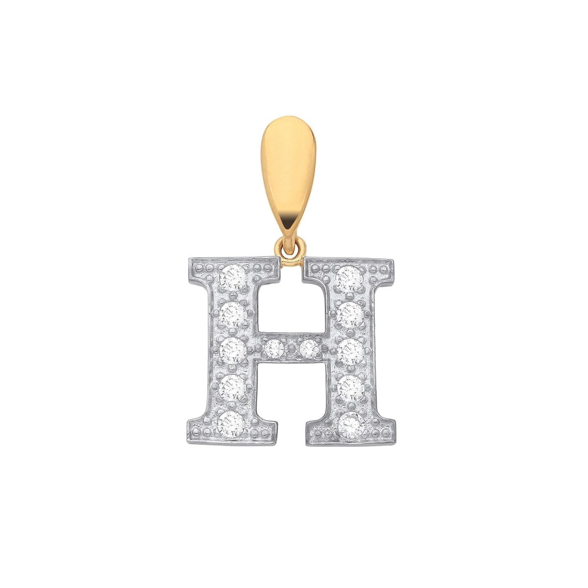 9ct Yellow Gold Large CZ Initial Pendant – Personalised Elegance - Samuel Perry