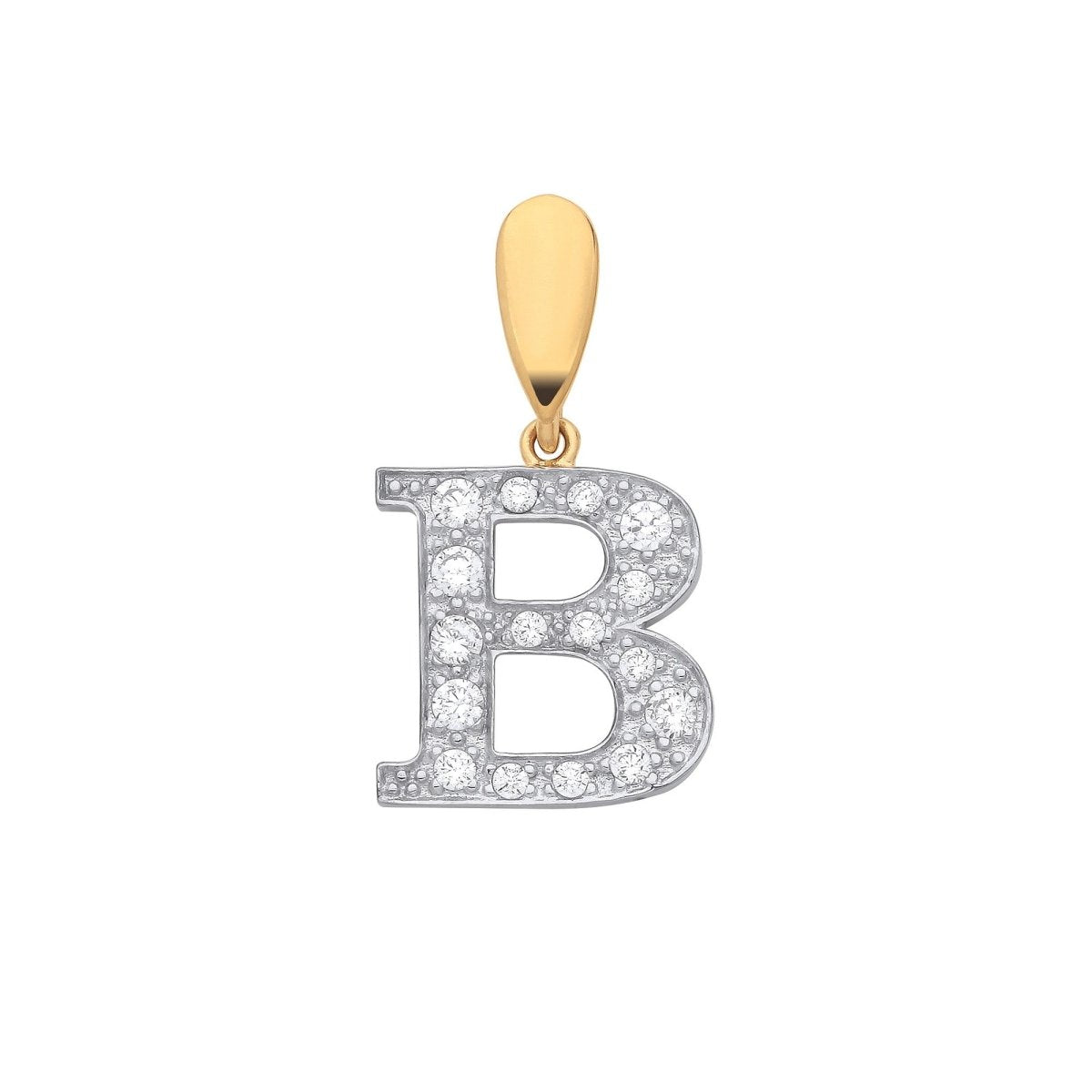 9ct Yellow Gold Large CZ Initial Pendant – Personalised Elegance - Samuel Perry
