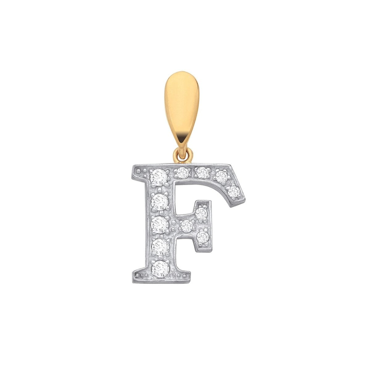 9ct Yellow Gold Large CZ Initial Pendant – Personalised Elegance - Samuel Perry
