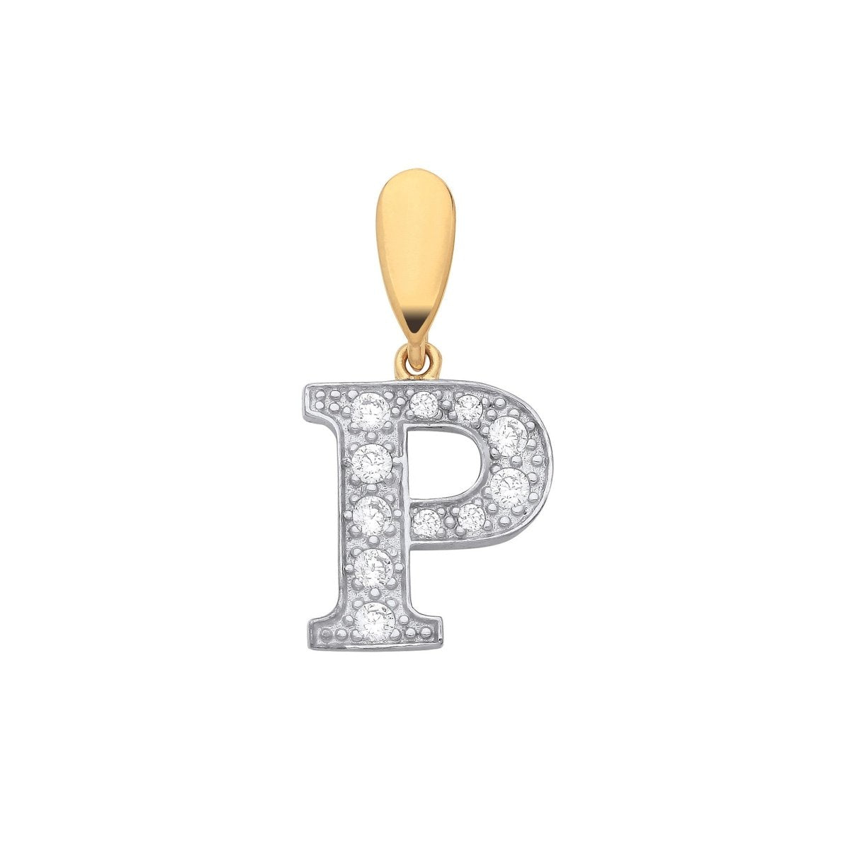 9ct Yellow Gold Large CZ Initial Pendant – Personalised Elegance - Samuel Perry