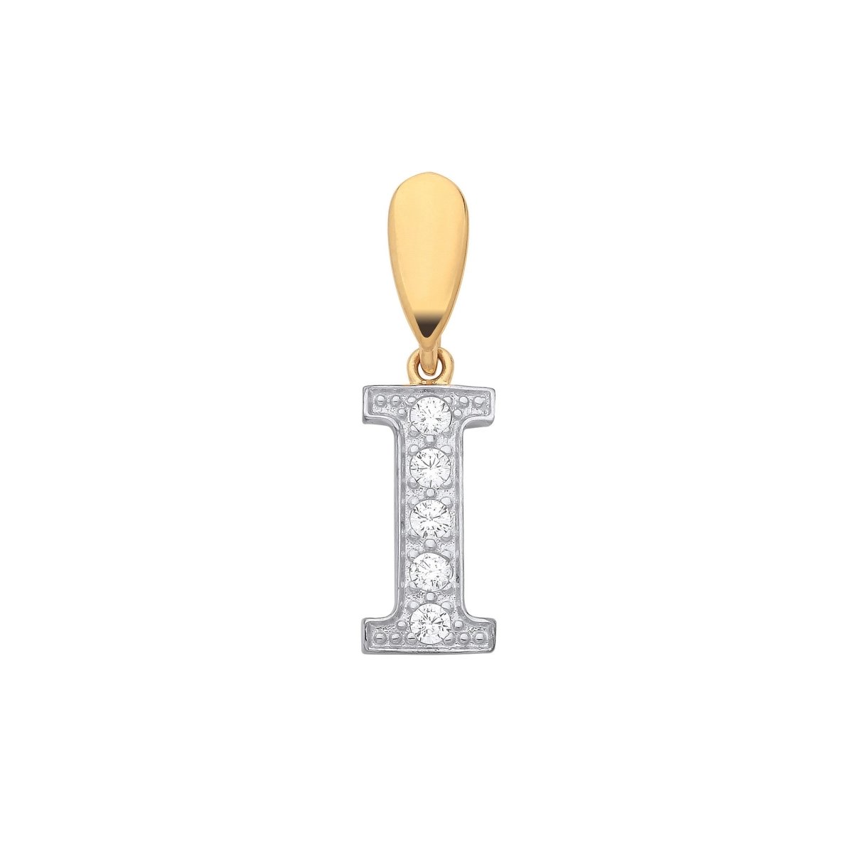 9ct Yellow Gold Large CZ Initial Pendant – Personalised Elegance - Samuel Perry