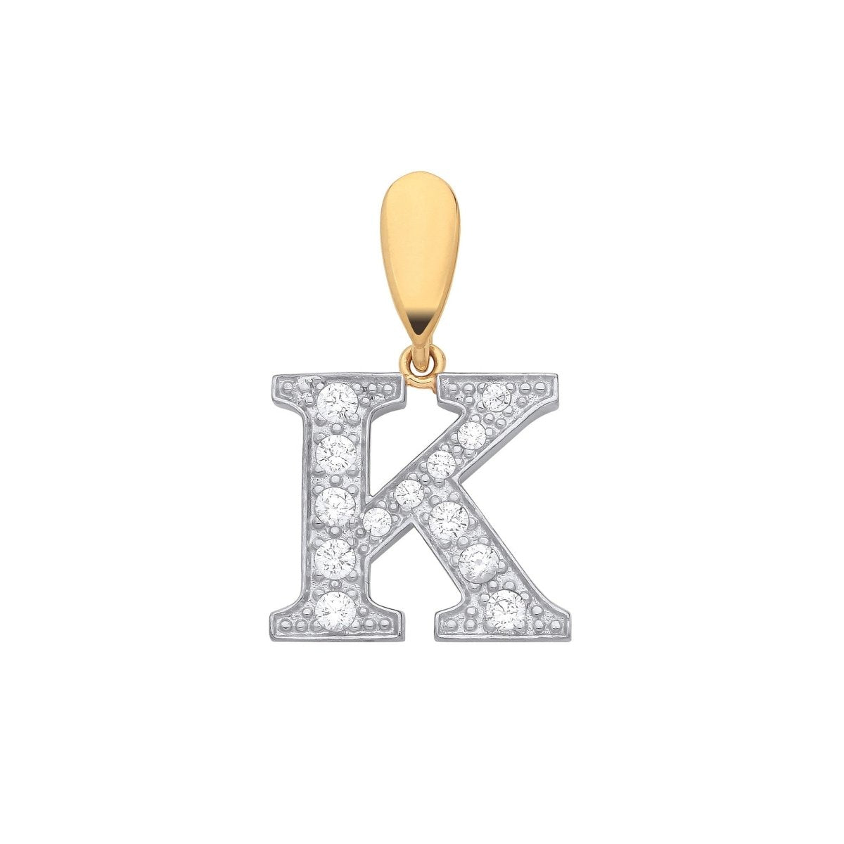 9ct Yellow Gold Large CZ Initial Pendant – Personalised Elegance - Samuel Perry
