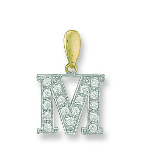 9ct Yellow Gold Large CZ Initial Pendant – Personalised Elegance - Samuel Perry