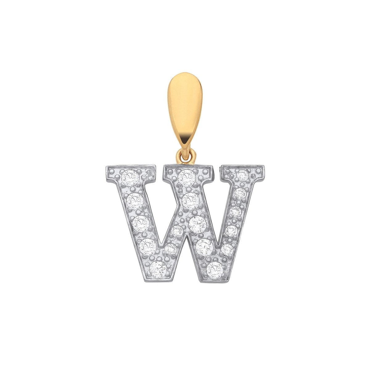 9ct Yellow Gold Large CZ Initial Pendant – Personalised Elegance - Samuel Perry