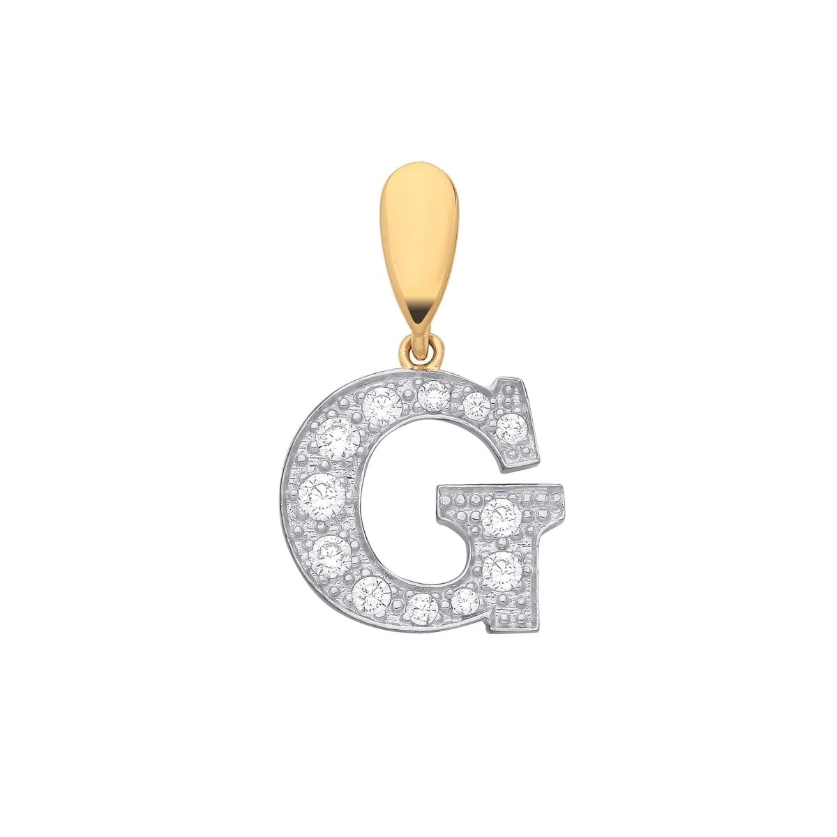 9ct Yellow Gold Large CZ Initial Pendant – Personalised Elegance - Samuel Perry