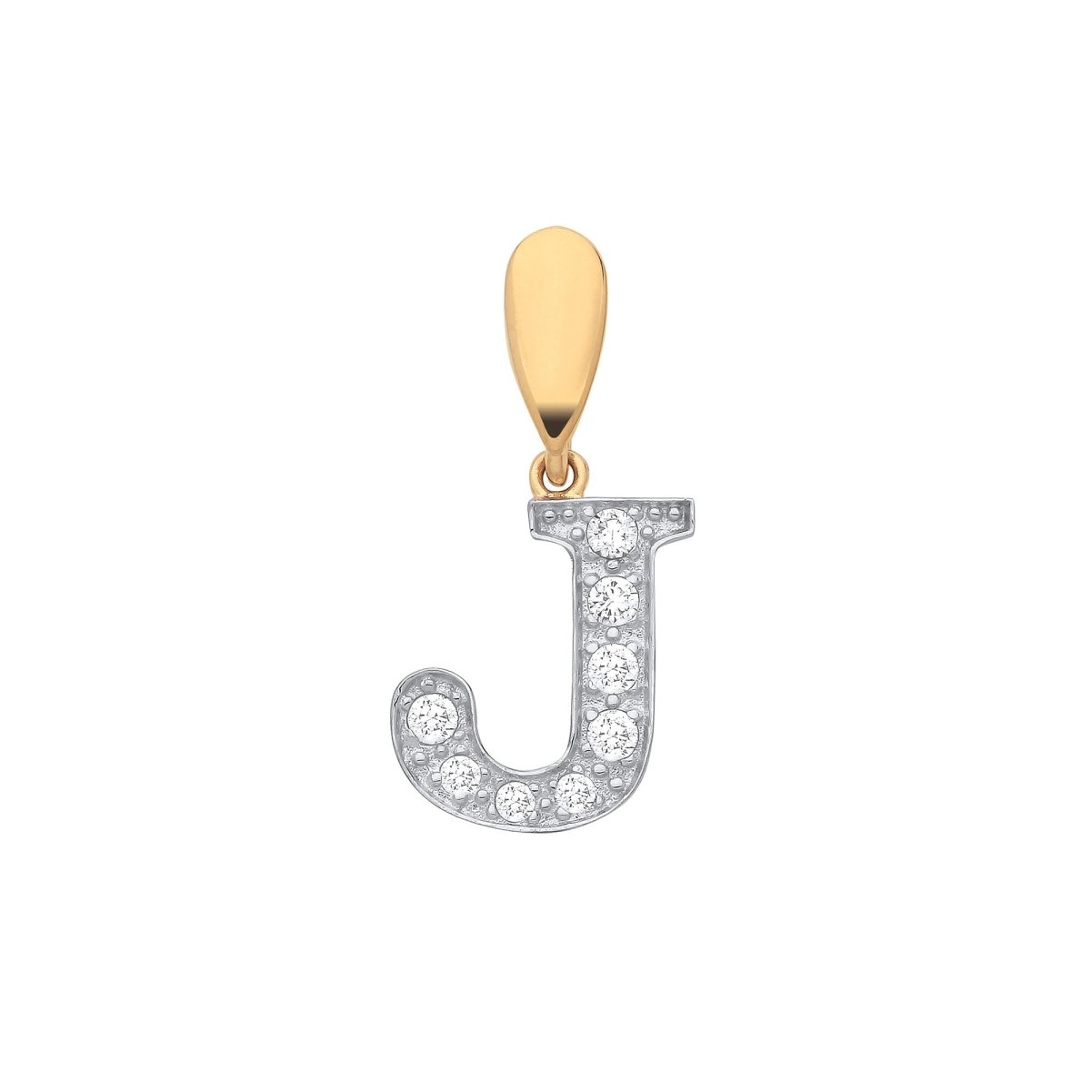 9ct Yellow Gold Large CZ Initial Pendant – Personalised Elegance - Samuel Perry