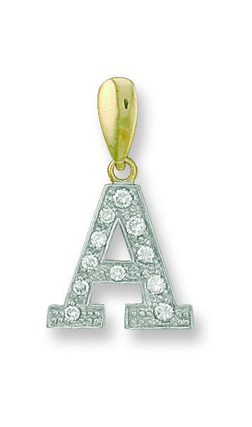 9ct Yellow Gold Large CZ Initial Pendant – Personalised Elegance - Samuel Perry