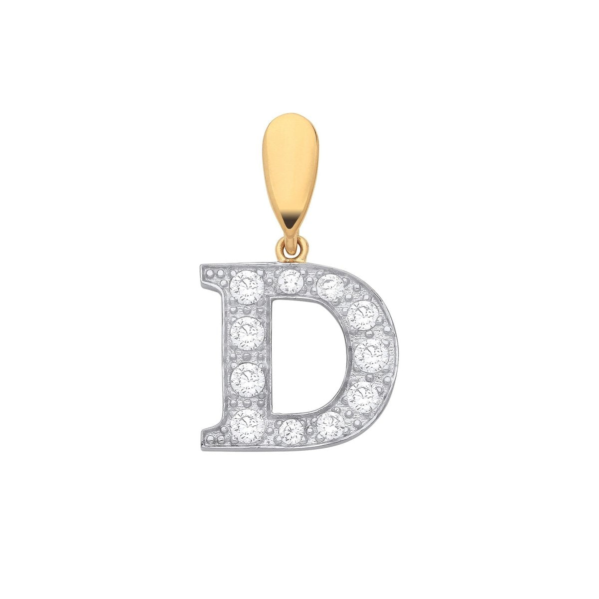 9ct Yellow Gold Large CZ Initial Pendant – Personalised Elegance - Samuel Perry