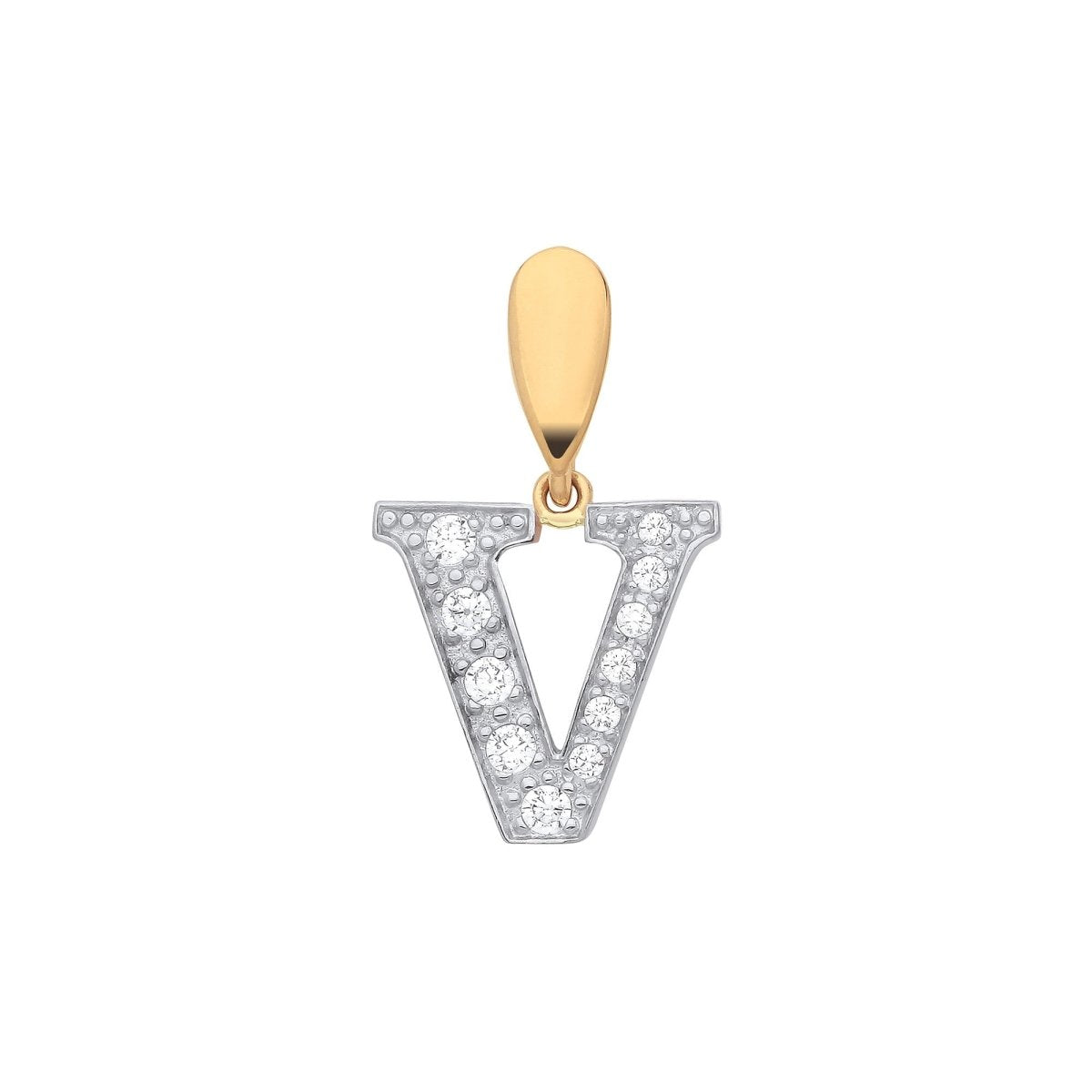 9ct Yellow Gold Large CZ Initial Pendant – Personalised Elegance - Samuel Perry
