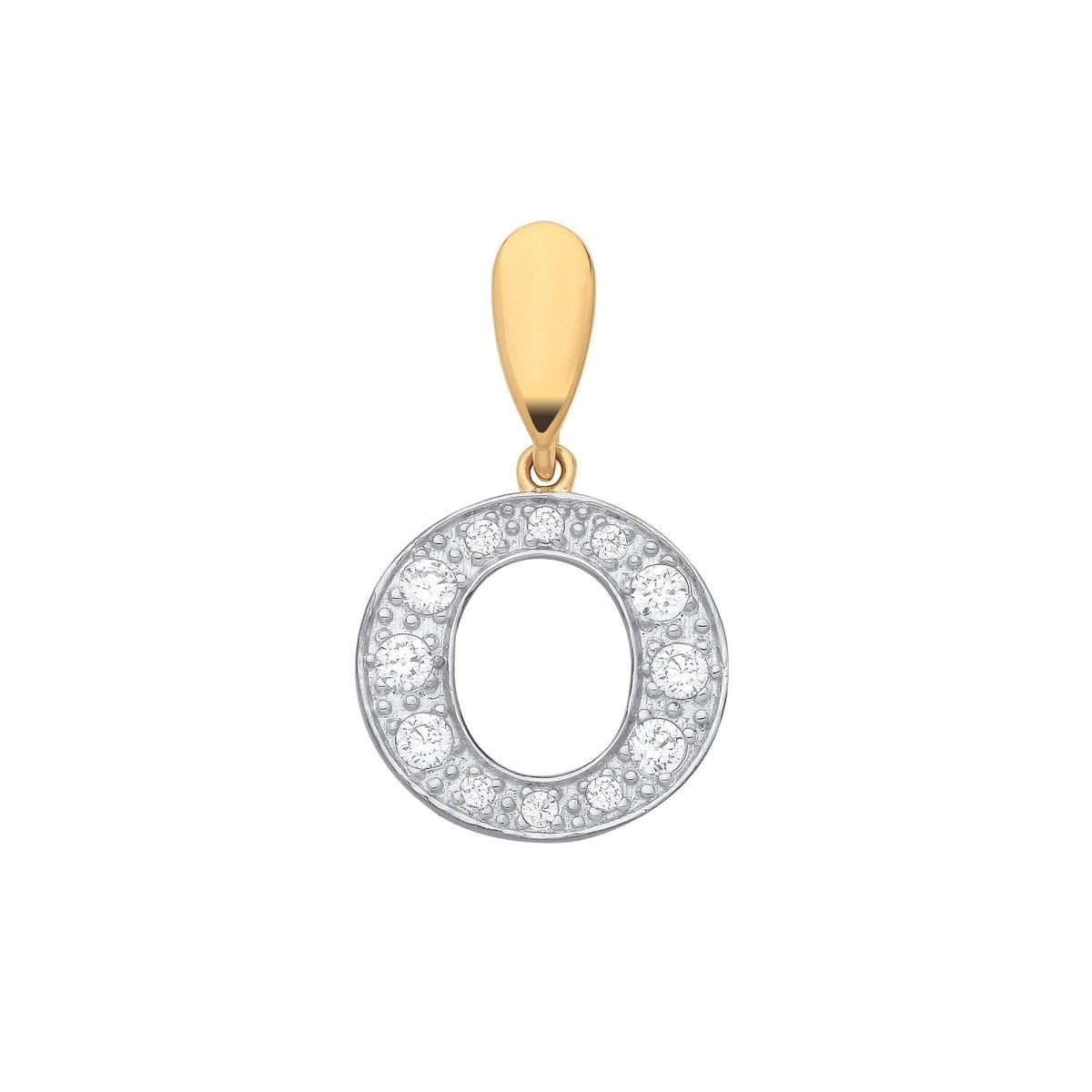 9ct Yellow Gold Large CZ Initial Pendant – Personalised Elegance - Samuel Perry