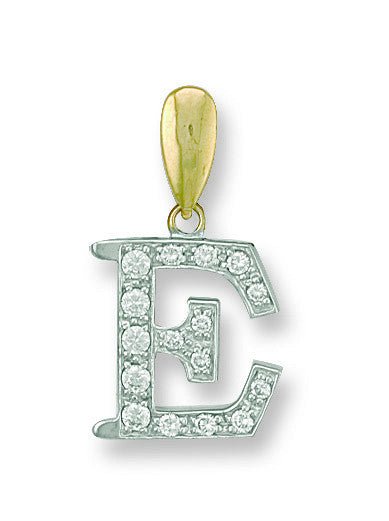 9ct Yellow Gold Large CZ Initial Pendant – Personalised Elegance - Samuel Perry
