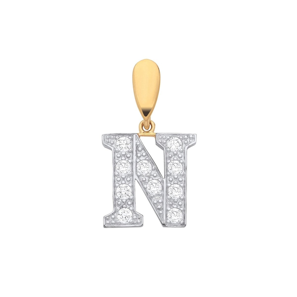 9ct Yellow Gold Large CZ Initial Pendant – Personalised Elegance - Samuel Perry