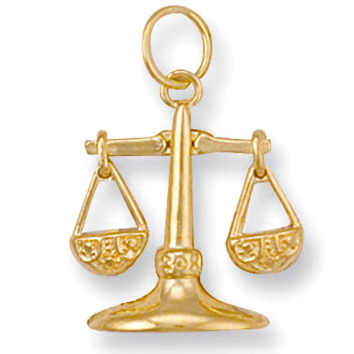 9ct Yellow Gold Libra Zodiac Pendant - Elegance - Samuel Perry