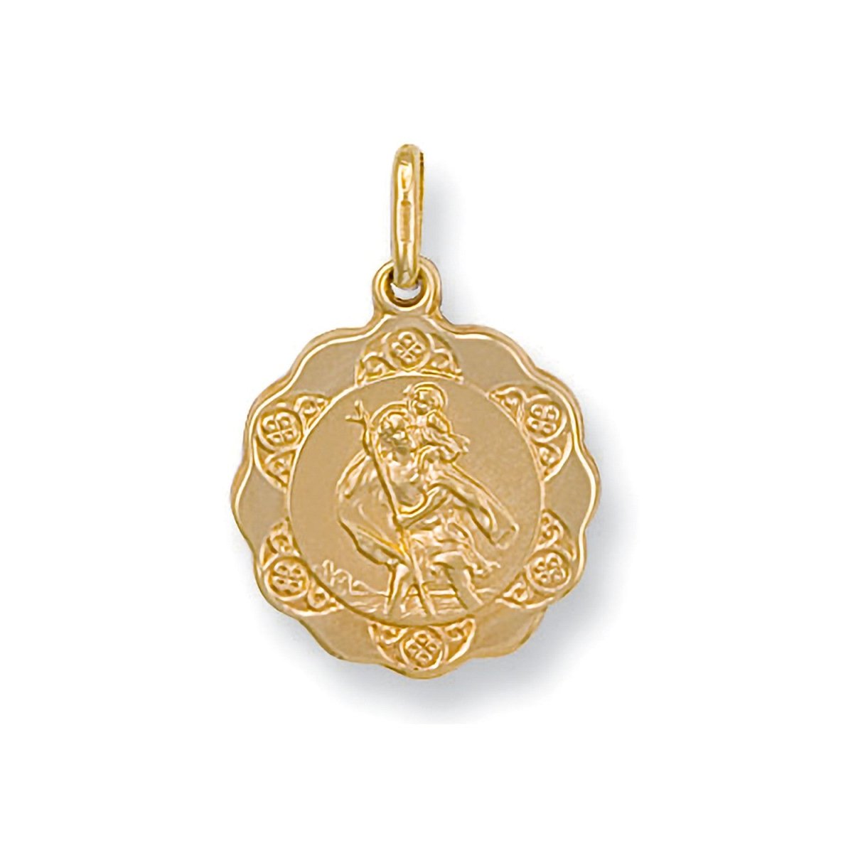 9ct Yellow Gold Lightweight Saint Christopher Pendant – Timeless Protection - Samuel Perry