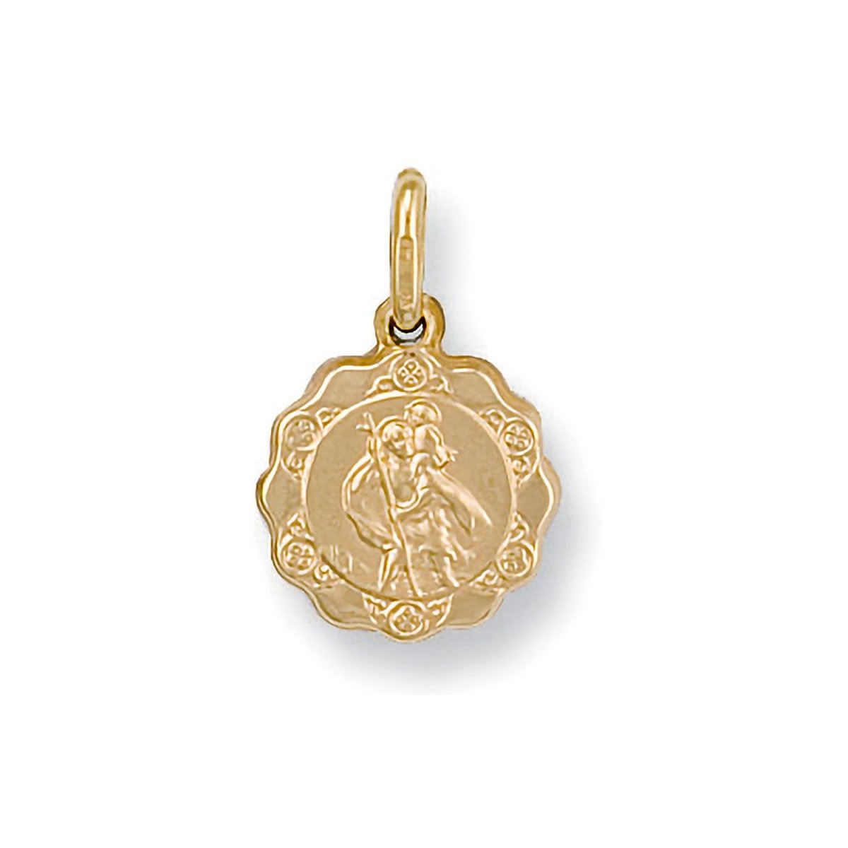 9ct Yellow Gold Lightweight Saint Christopher Pendant – Travel Protector - Samuel Perry