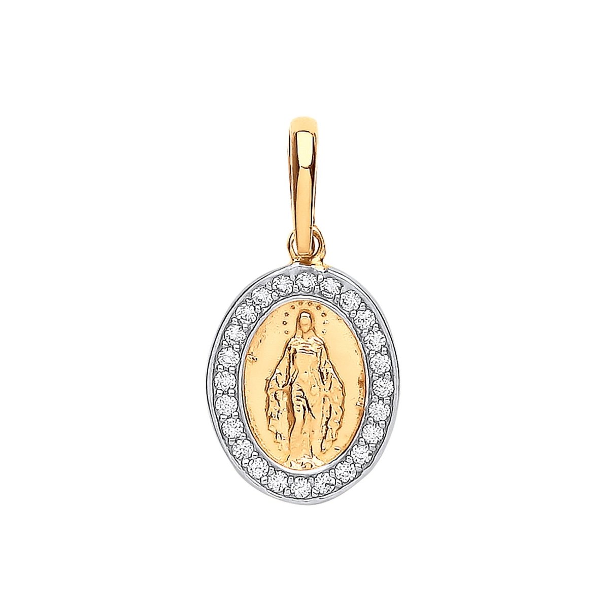 9ct Yellow Gold Miraculous Medallion CZ Pendant - Samuel Perry
