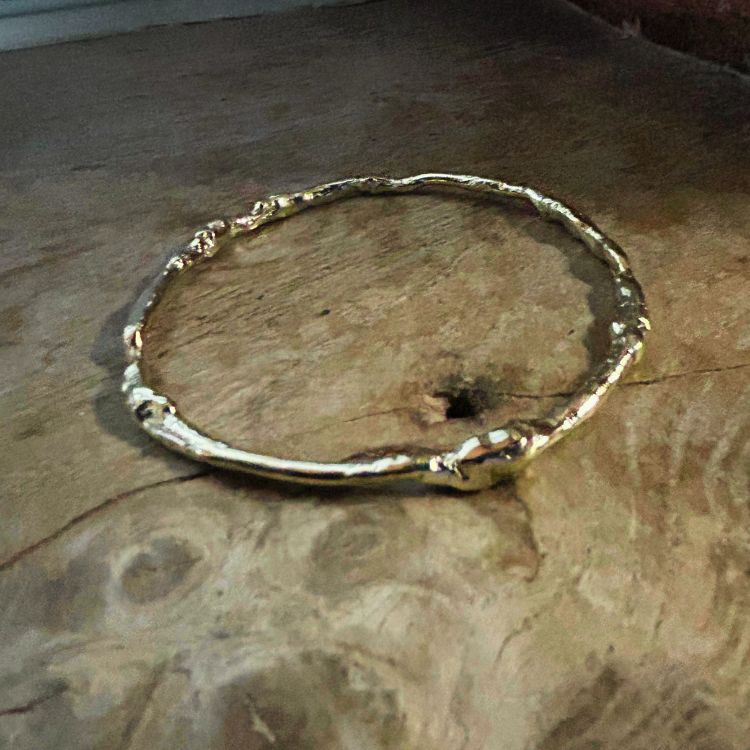 9ct Yellow Gold Molten Bangle - Samuel Perry