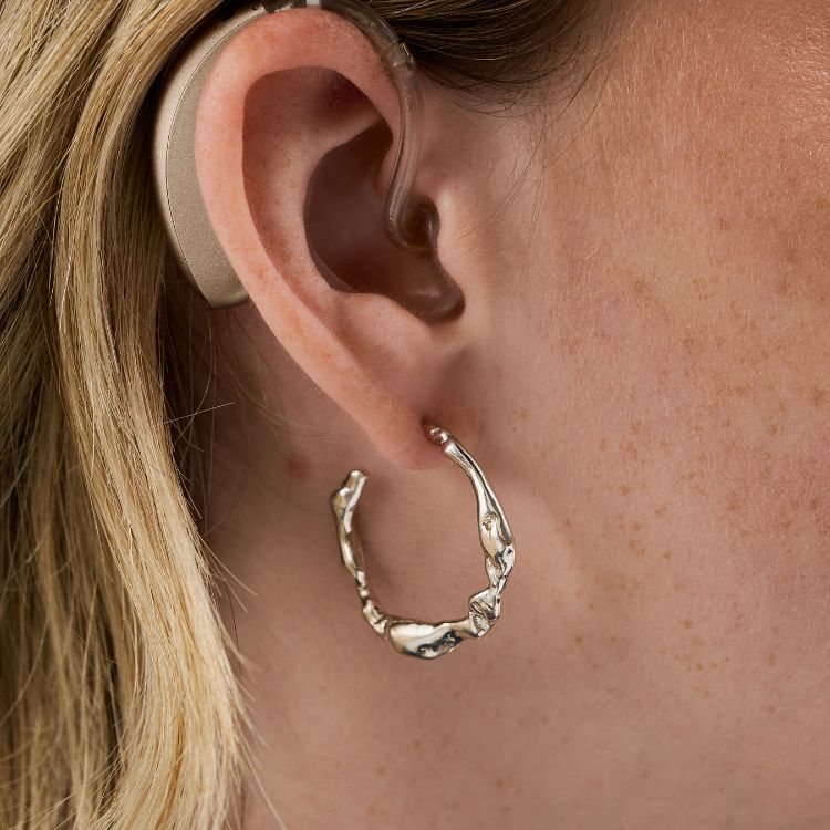 9ct Yellow Gold Molten Hoop Earrings - Samuel Perry