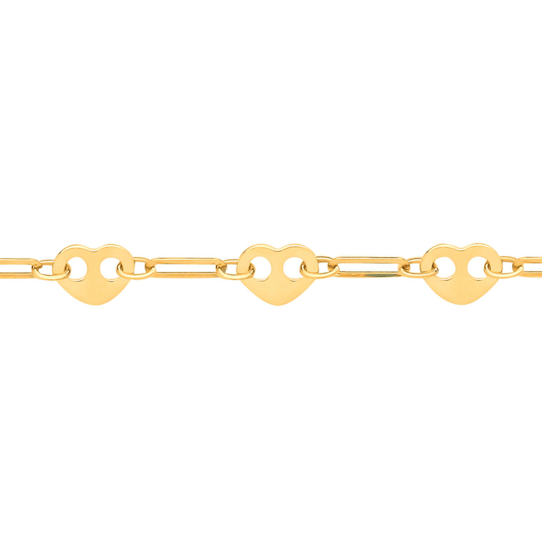 9ct Yellow Gold Multi Heart Bracelet - Samuel Perry